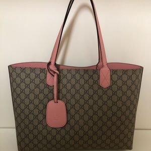 Gucci Reversible GG Leather Tote in Pink
